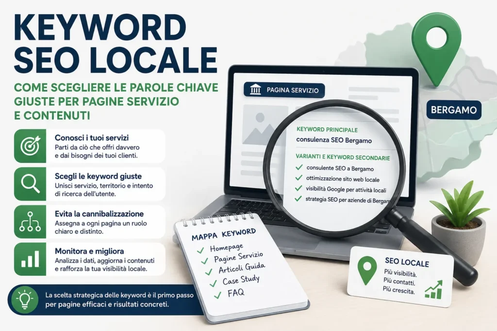 Schema keyword SEO locale per pagine servizio e contenuti