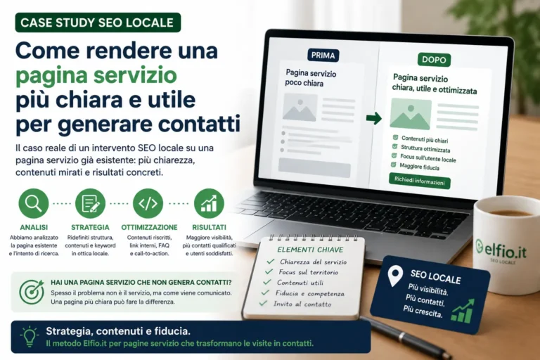 Scopri di più sull'articolo Case study SEO locale: come rendere una pagina servizio più chiara e utile per generare contatti