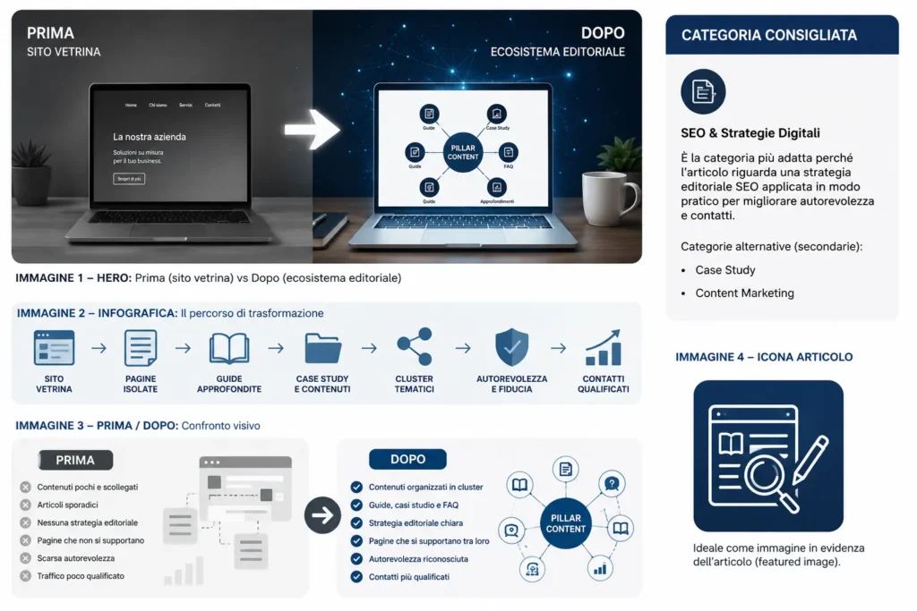 Case study: trasformazione di un sito vetrina in una strategia editoriale SEO basata su contenuti autorevoli